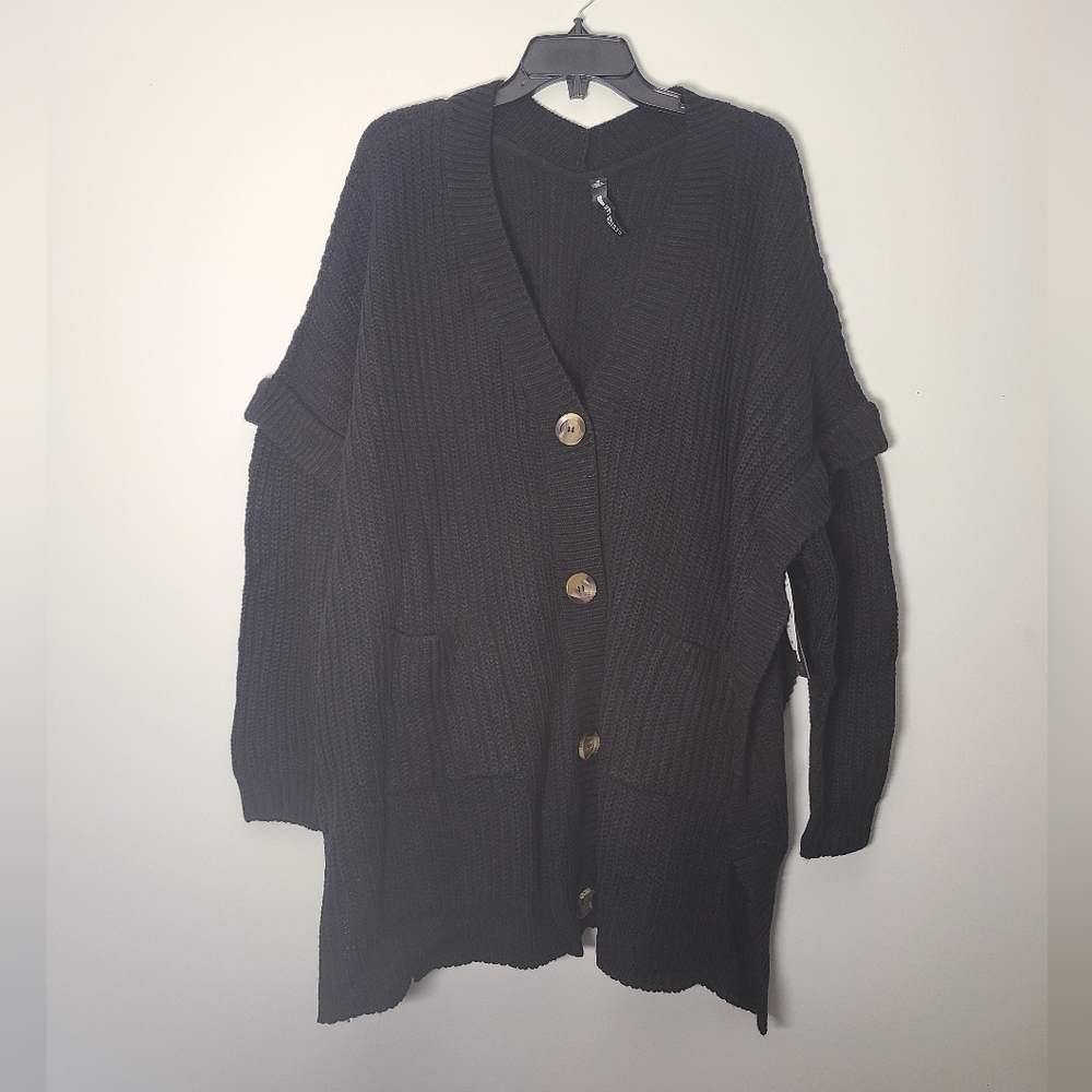 Design Lab Lord&Taylor - Black Button-Up  Cardigan Womens Size 1X